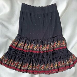 Grunge fairy silk chiffon tiered ruffle maxi skirt